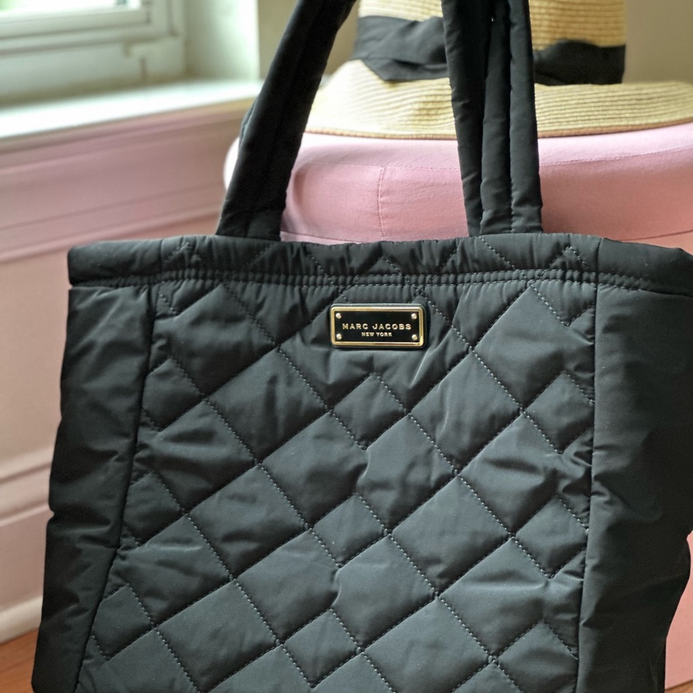 Marc Jacobs Black Quilted Nylon Tote